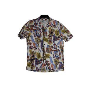 PULL & BEAR Short Sleeve Button Down Shirt Mens Large